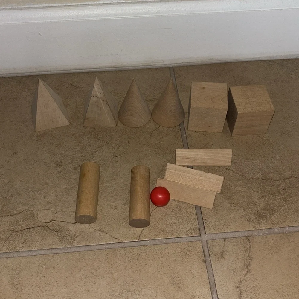 Geometry 3 dimensional wooden shapes